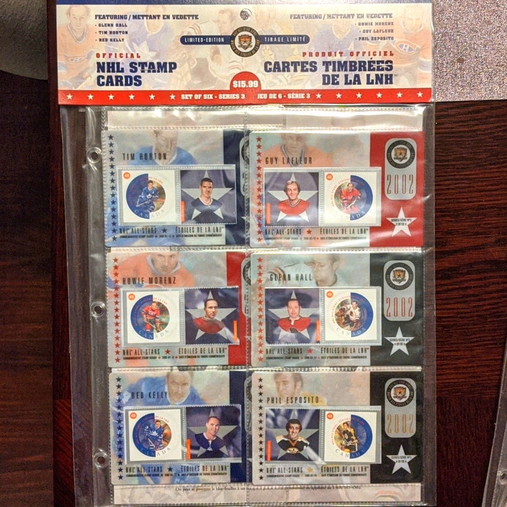 Bnib: 2002 NHL stamp cards